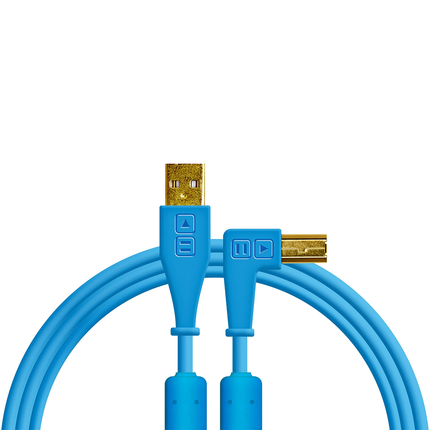 Chroma Cables USB-A to B - 1.5m | Right Angled Blue