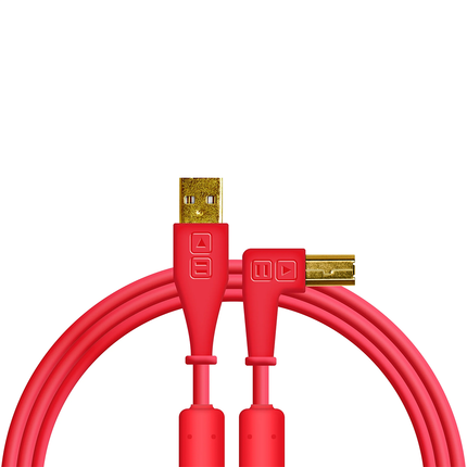 Chroma Cables USB-A to B - 1.5m | Right Angled Red