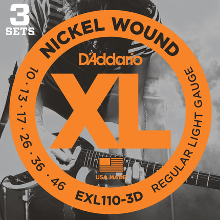 (3 SET) ELEKTRO GİTAR TEL SETİ, XL, 10-46, NICKEL