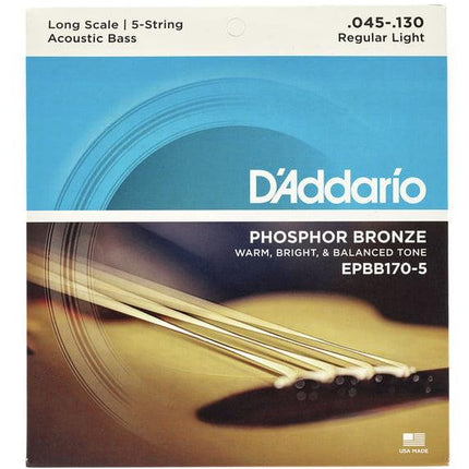 DADDARIO EPBB170-5 AKUSTİK BAS GİTAR TEL SETİ, LONG SCALE, 45-130, PHOSPHOR BRONZE