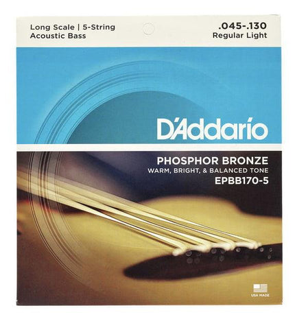 DADDARIO EPBB170-5 AKUSTİK BAS GİTAR TEL SETİ, LONG SCALE, 45-130, PHOSPHOR BRONZE