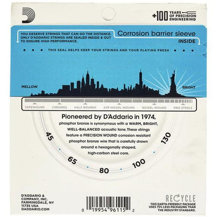 DADDARIO EPBB170-5 AKUSTİK BAS GİTAR TEL SETİ, LONG SCALE, 45-130, PHOSPHOR BRONZE