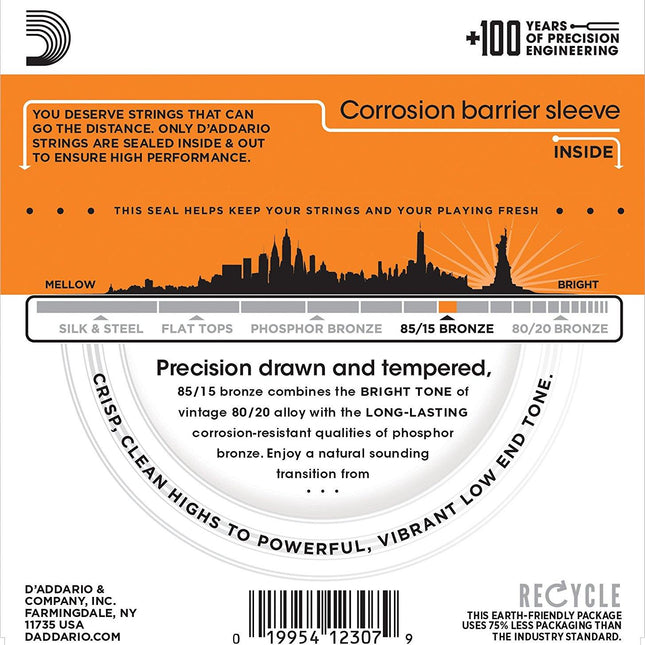 DADDARIO EZ900 AKUSTİK GİTAR TEL SETİ, 85/15 BRONZE, EXTRA LIGHT