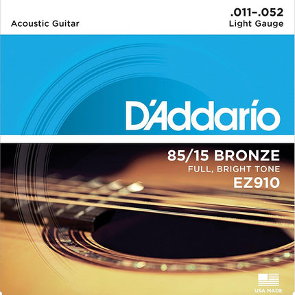D'Addario EZ910 Light Set of Strings Acoustic Guitar Strings 011-052