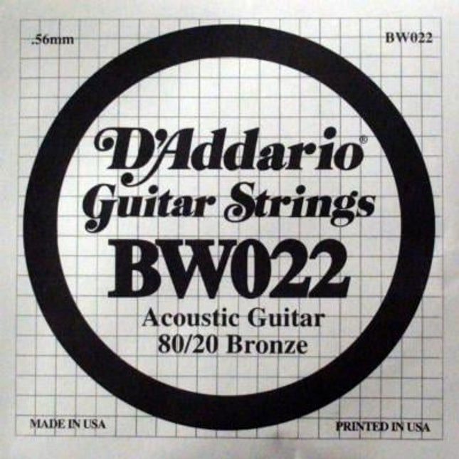 DADDARIO BW022 AKUSTİK TEK TEL, 80/20 BRONZE WOUND, 022, G-(SOL)