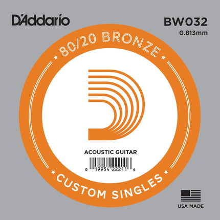 DADDARIO BW032 AKUSTİK TEK TEL, 80/20 BRONZE WOUND, 032, D-(RE)