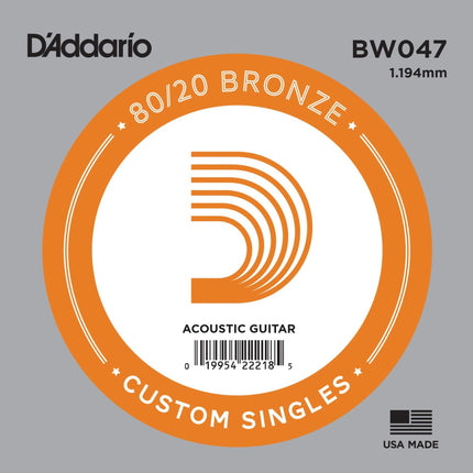 DADDARIO BW047 AKUSTİK TEK TEL, 80/20 BRONZE WOUND, 047, E-(Mİ)