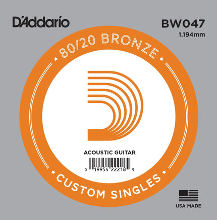DADDARIO BW047 AKUSTİK TEK TEL, 80/20 BRONZE WOUND, 047, E-(Mİ)