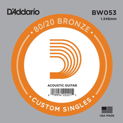DADDARIO BW053 AKUSTİK TEK TEL, 80/20 BRONZE WOUND, 053, E-(Mİ)