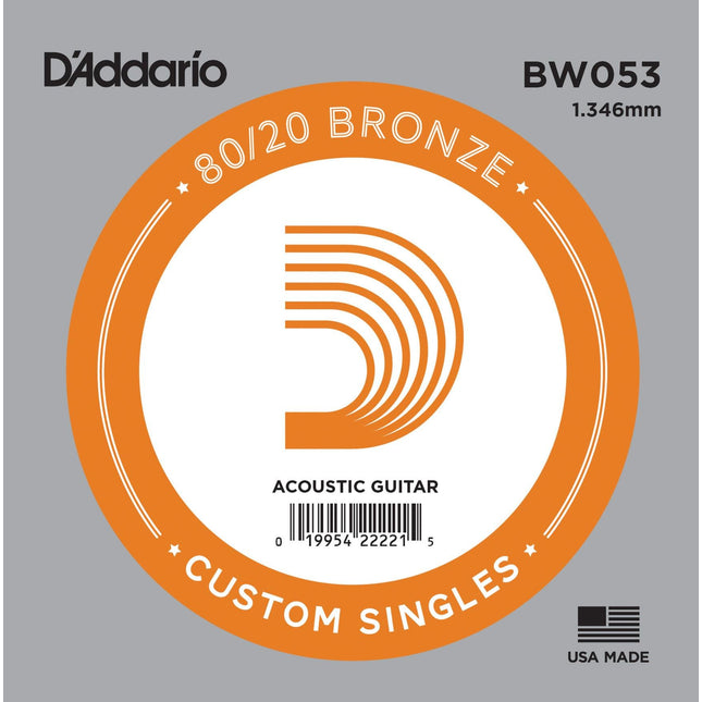 DADDARIO BW053 AKUSTİK TEK TEL, 80/20 BRONZE WOUND, 053, E-(Mİ)