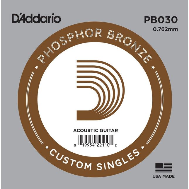 DADDARIO PB030 AKUSTİK TEK TEL, PHOSPHOR BRONZE WOUND, D-(RE)