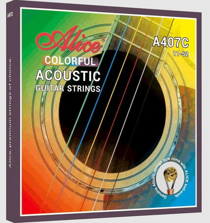 ALICE A407C-SL 11-52 SUPER LIGHT COLORFUL COPPER PLATED AKUSTİK GİTAR TELİ