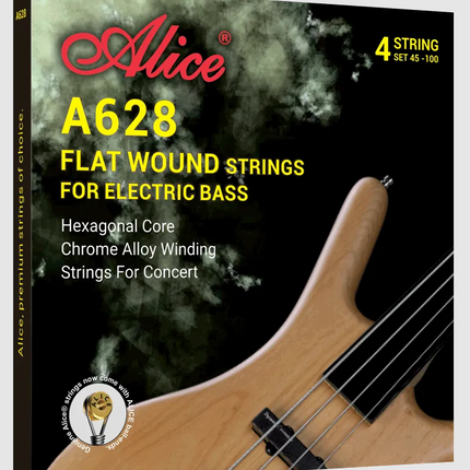 ALICE A628(4)-M FLATWOUND 45-105 MEDIUM 4-TELLİ CHROME ALLOY BASS GİTAR TELİ