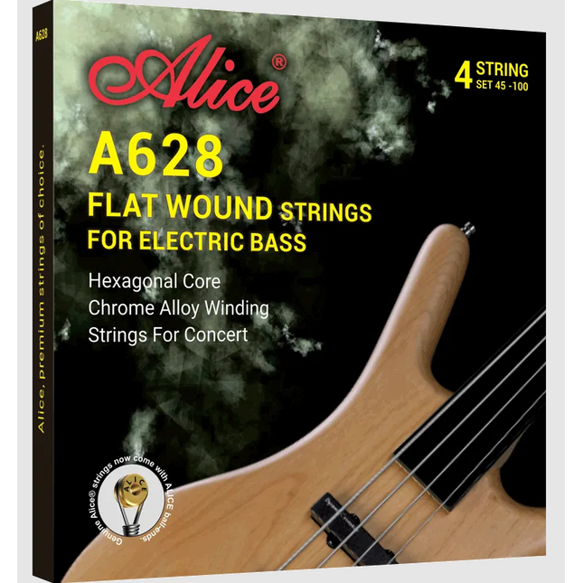 ALICE A628(4)-M FLATWOUND 45-105 MEDIUM 4-TELLİ CHROME ALLOY BASS GİTAR TELİ