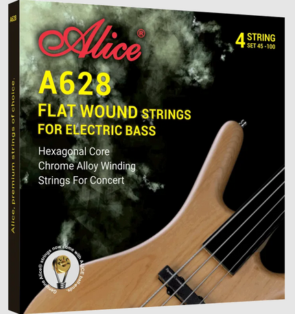 ALICE A628(4)-M FLATWOUND 45-105 MEDIUM 4-TELLİ CHROME ALLOY BASS GİTAR TELİ