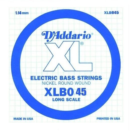 DADDARIO XLB045 BASS TEK TEL, G-(SOL), XL NICKEL WOUND, 0.045