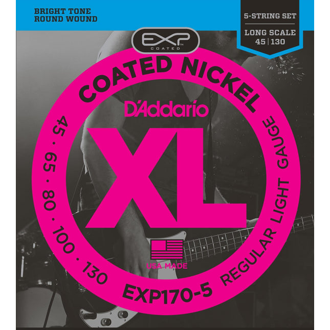 BAS GİTAR TEL SETİ, 5 TELLİ, 45-130, COATED NICKEL