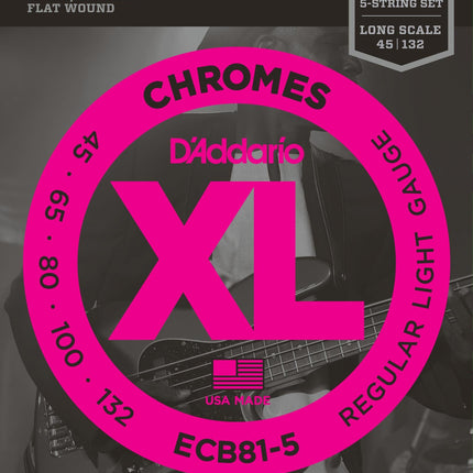 BAS GİTAR TEL SETİ, 5 TELLİ, CHROMES, REGULAR LIGH