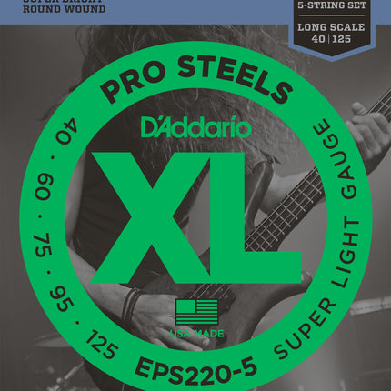DADDARIO EPS220-5 BASS GİTAR TEL SETİ, 5 TELLİ, XL, 40-95, LONG SCALE