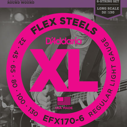 BAS GİTAR TEL SETİ, 6 TELLİ, FLEXSTEELS, REGULAR L