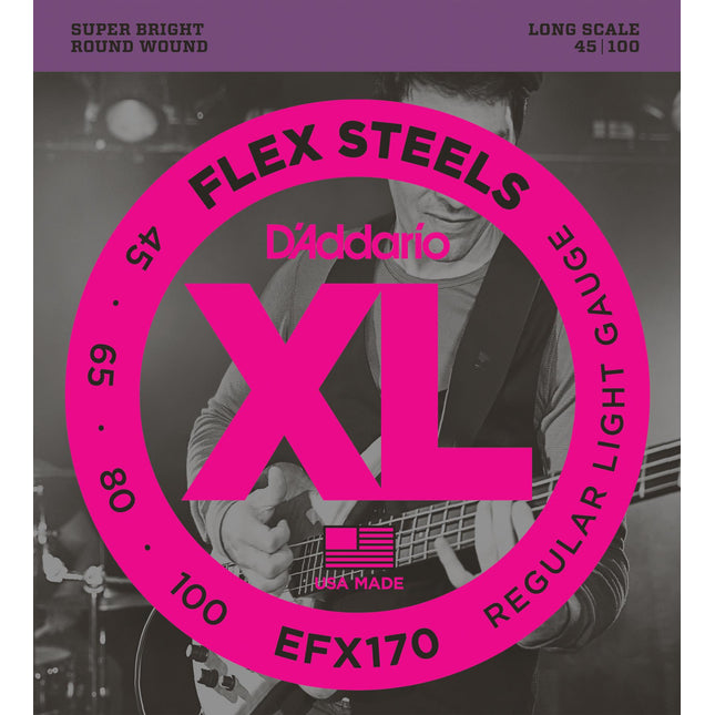 DADDARIO EFX170 BASS GİTAR TEL SETİ, FLEXSTEELS, REGULAR LIGHT