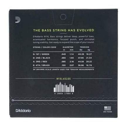 BAS GİTAR TEL SETİ, NYXL SERİSİ, LONG SCALE, 4 TEL