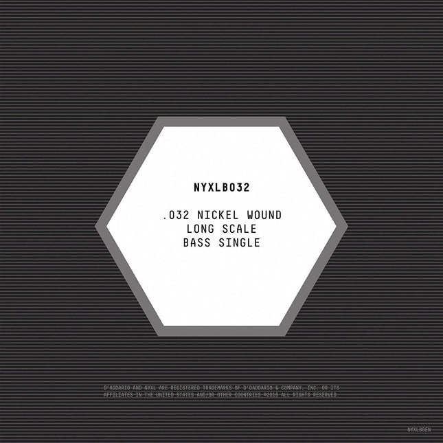 DADDARIO NYXLB032 BASS TEK TEL, NYXL SERİSİ, NİKEL SARIM, 0.032