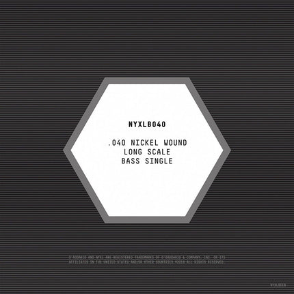 DADDARIO NYXLB040 BASS TEK TEL, NYXL SERİSİ, NİKEL SARIM, 0.040