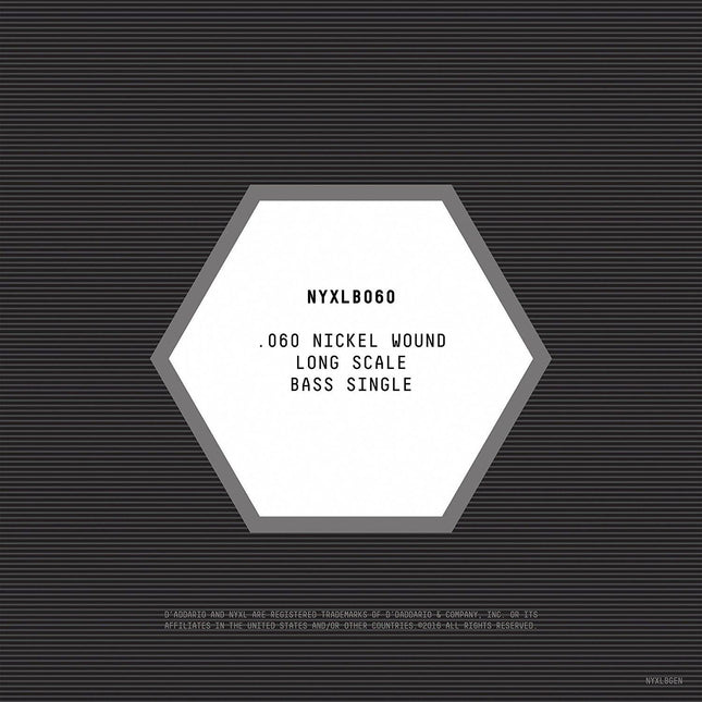 DADDARIO NYXLB060 BASS TEK TEL, NYXL SERİSİ, NİKEL SARIM, 0.060