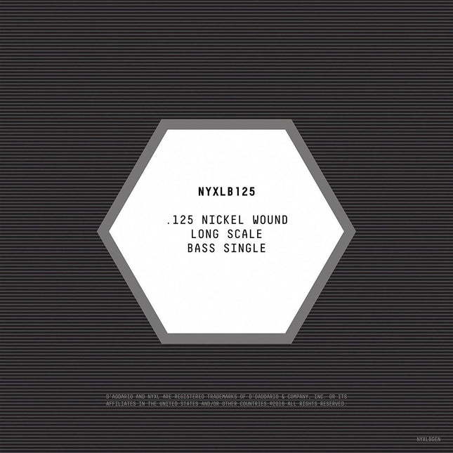 DADDARIO NYXLB125 BASS TEK TEL, NYXL SERİSİ, NİKEL SARIM, 0.125