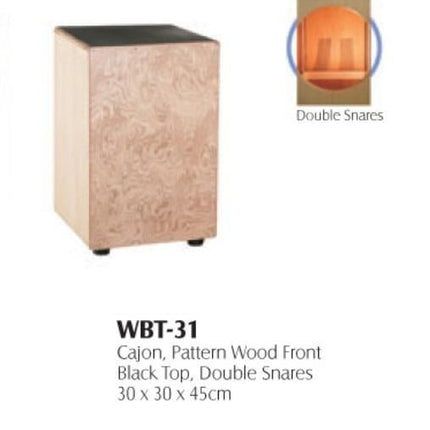CAJON PATTERN WOOD FRONT BLACK TOP DOUBLE SNARE:MA