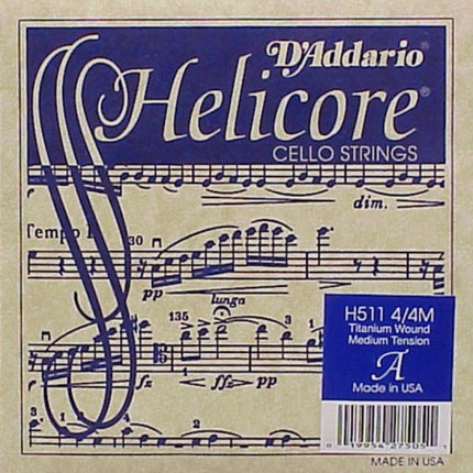 DADDARIO H511 CELLO TEK TEL, HELICORE, 4/4, A-(LA), MEDIUM