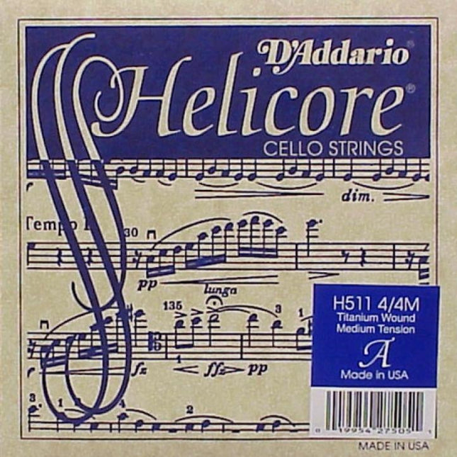 DADDARIO H511 CELLO TEK TEL, HELICORE, 4/4, A-(LA), MEDIUM