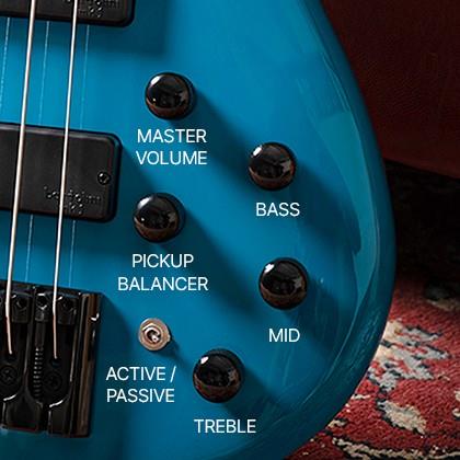 CORT C5 DELUXE CBL BASS GİTAR, 5 TELLİ, ŞEKER MAVİSİ