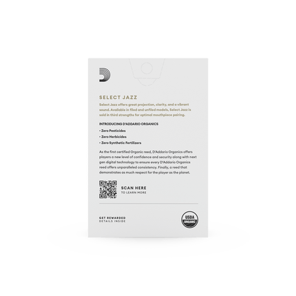 D'Addario Woodwinds Organic Select Jazz Alto Saksafon Kamışı No:2 Hard
