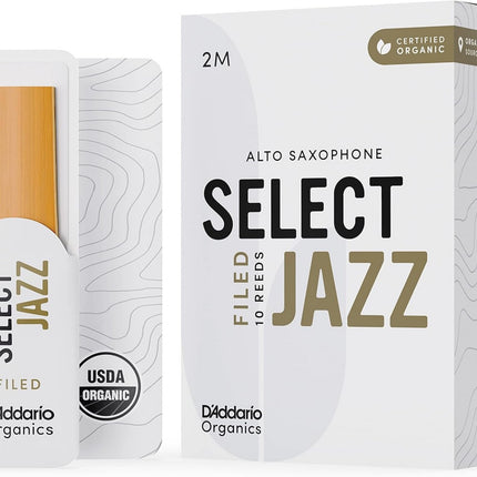 D'Addario Woodwinds Organic Select Jazz Alto Saxophone Reed No:2 Medium 