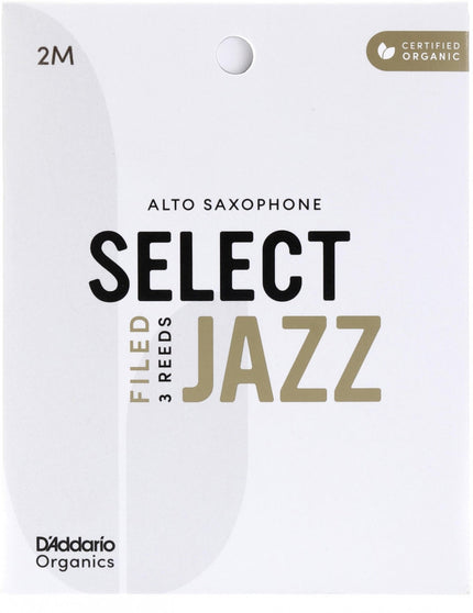 D'Addario Woodwinds Organic Select Jazz Alto Saxophone Reed No:2 Medium 