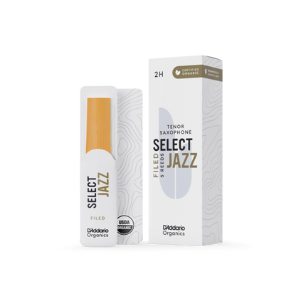 D'Addario Woodwinds Organic Select Jazz Tenor Saxophone Reed No:2 Hard 