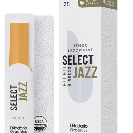 D'Addario Woodwinds Organic Select Jazz Tenor Saxophone Reed No:2 Soft 
