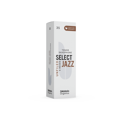 D'Addario Woodwinds Organic Select Jazz Unfiled Tenor Saxophone Reed No:3 Soft 