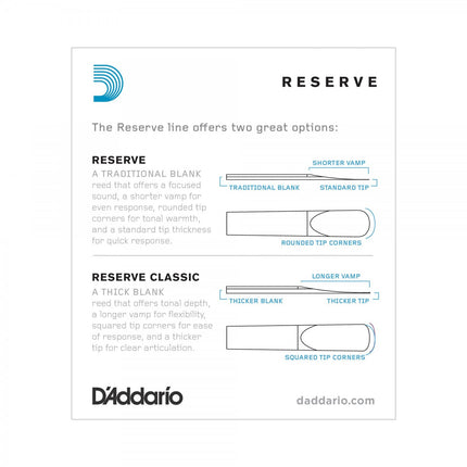 D'Addario Woodwinds Reserve DCR10355 Sib Klarnet Kamışı No:3.5+