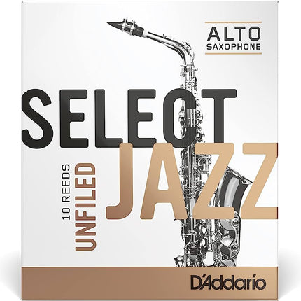 D'Addario Woodwinds Select Jazz Unfiled Alto Saxophone Reed No:3 Soft