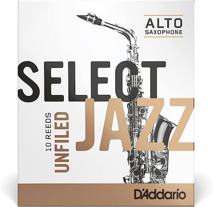 D'Addario Woodwinds Select Jazz Unfiled Alto Saxophone Reed No:3 Soft
