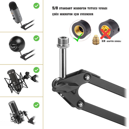 D-Stand Rs-39 50Cm Cable Recording Microphone Stand