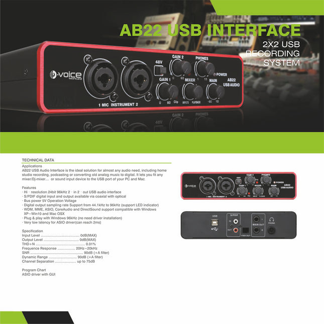 D-Voice Ab22Usb Box Sound Card