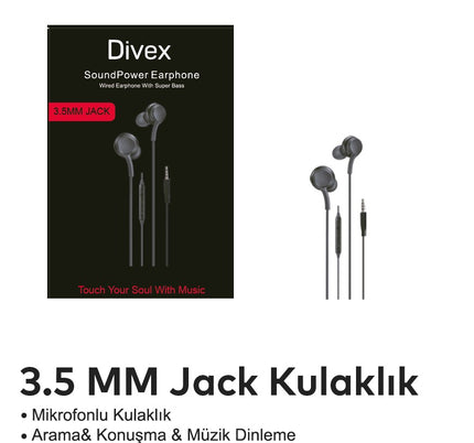 Divex Dh-262 3 5mm Jack Silicone Headphones