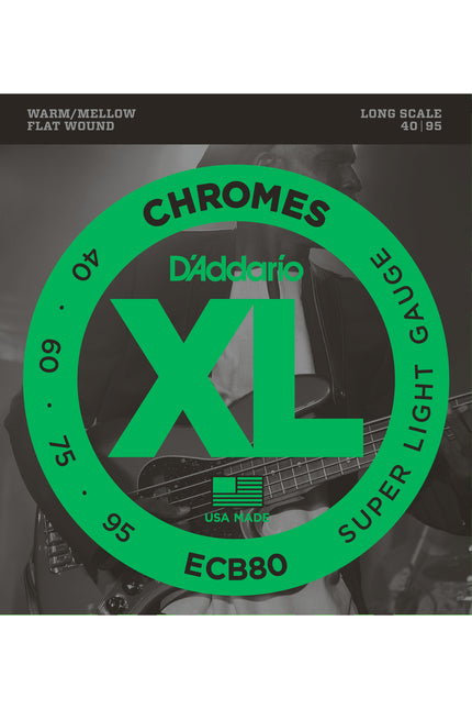 ECB80 Chromes Bass Light 40-95 Long Scale Takım Tel Bas Gitar Teli