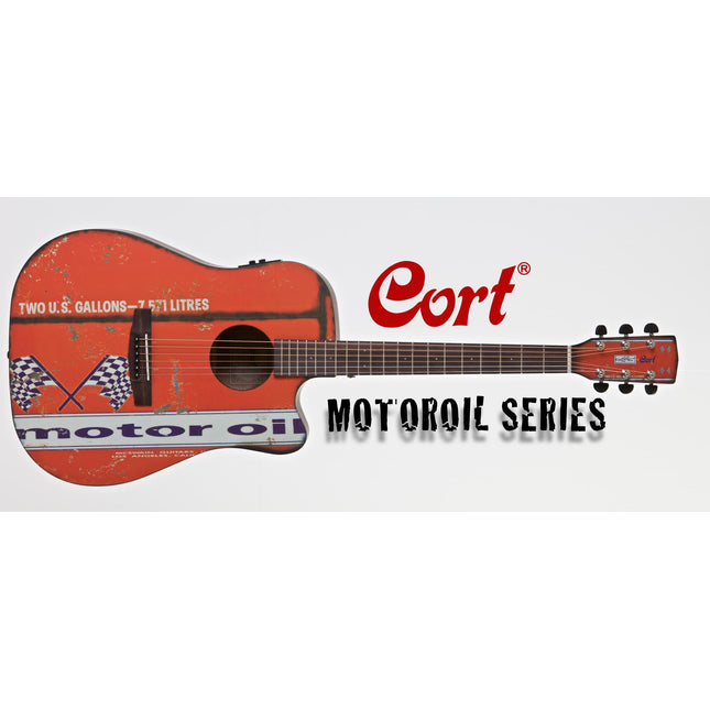CORT MOTOR OIL 2 BKS ELEKTRO AKUSTİK GİTAR, SİYAH SATİN