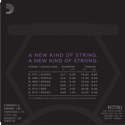 DADDARIO NYXL1149 ELEKTRO GİTAR TEL SETİ, 11-49, MEDIUM