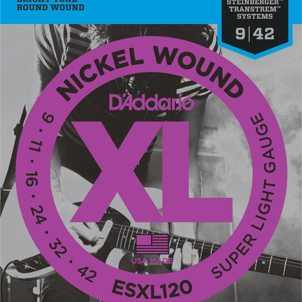 DADDARIO ESXL120 ELEKTRO GİTAR TEL SETİ, XL, 09-42, SUPER LIGHT DOUBLE BALL
